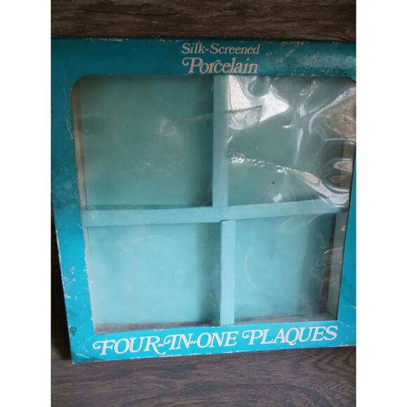 Vintage Silk Screen Porcelain Four in one Bird Plates - Picture 6 of 6